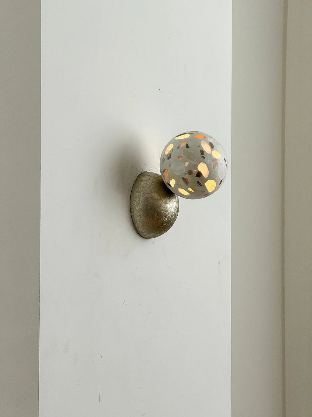 Wall Sconce | Metal Body & Decorative Stone Shade