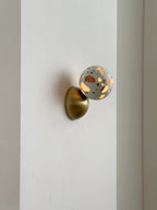 Wall Sconce | Metal Body & Decorative Stone Shade