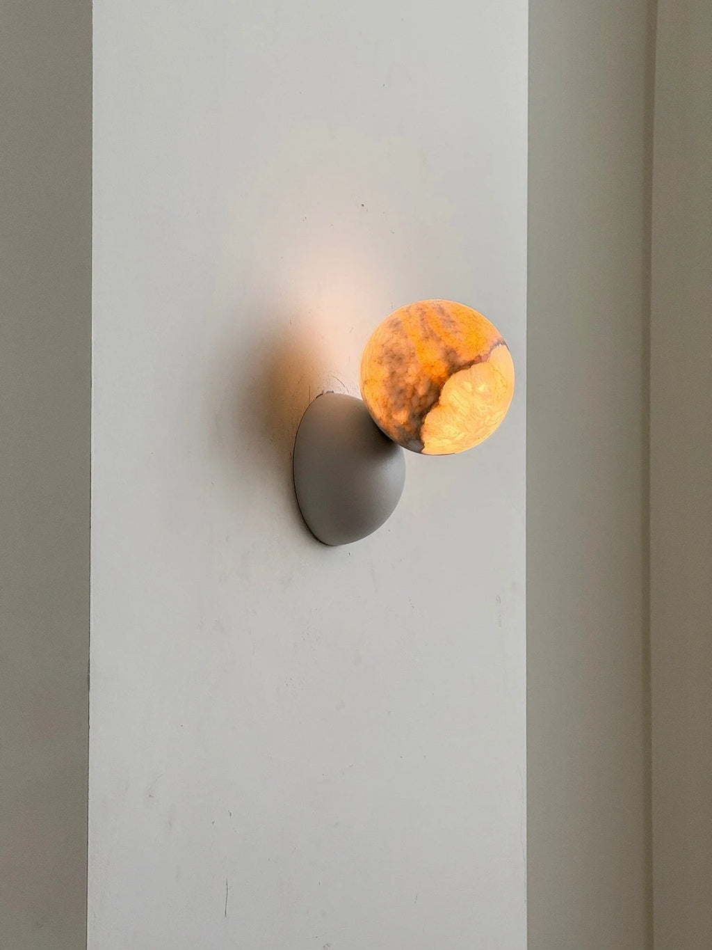 Wall Sconce | Metal Body & Decorative Stone Shade