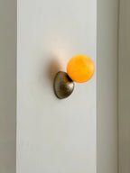 Wall Sconce | Metal Body & Decorative Stone Shade