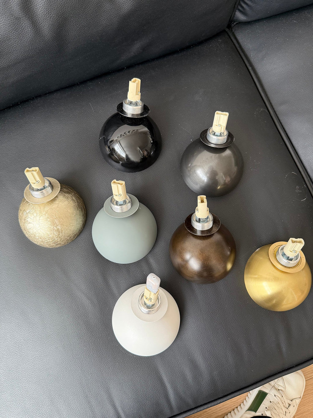 Wall Sconce | Metal Body & Decorative Stone Shade