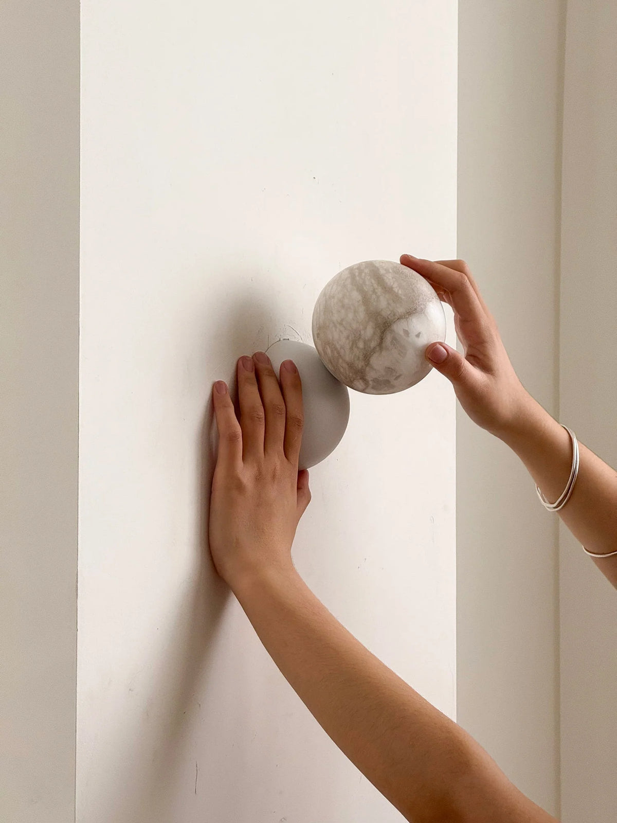 Wall Sconce | Metal Body & Decorative Stone Shade