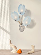 Wall Sconce | Metal Body & Glass Flower Shade