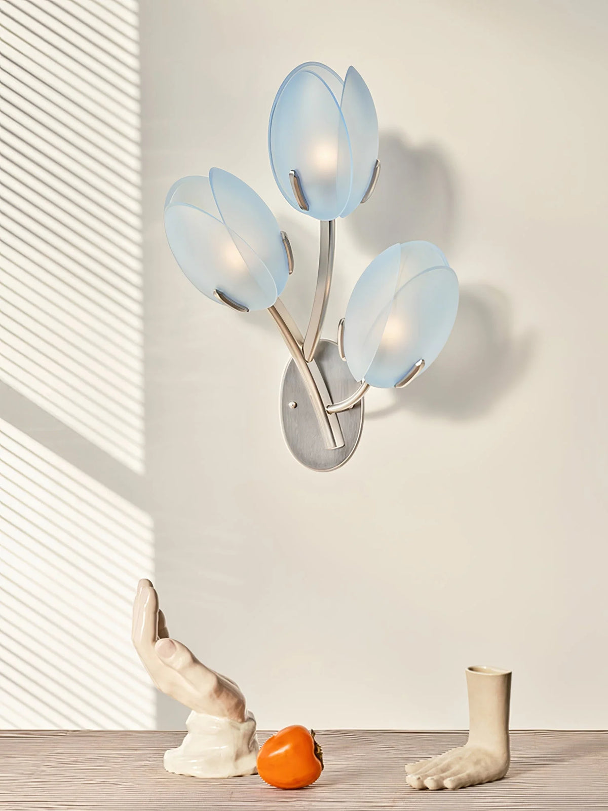 Wall Sconce | Metal Body & Glass Flower Shade
