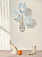 Wall Sconce | Metal Body & Glass Flower Shade