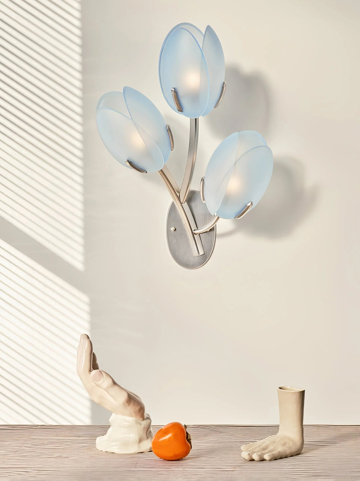 Wall Sconce | Metal Body & Glass Flower Shade
