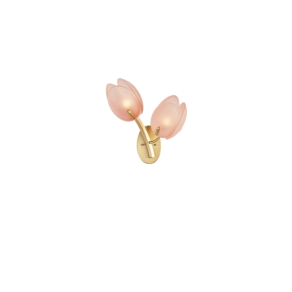 Wall Sconce | Metal Body & Glass Flower Shade