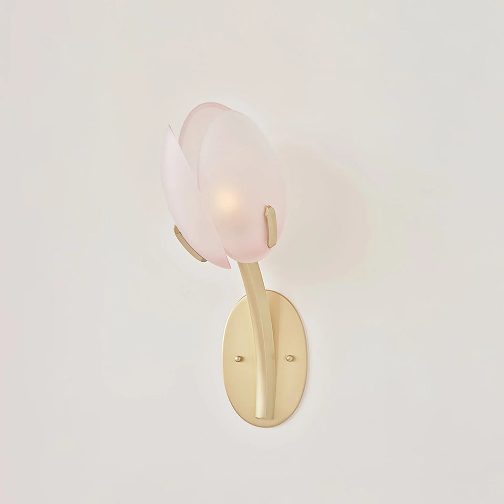 Wall Sconce | Metal Body & Glass Flower Shade