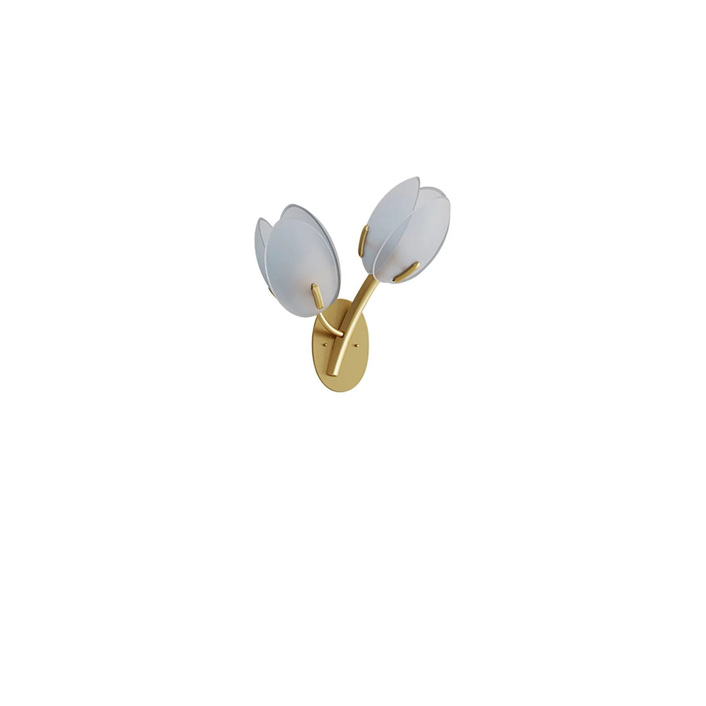 Wall Sconce | Metal Body & Glass Flower Shade
