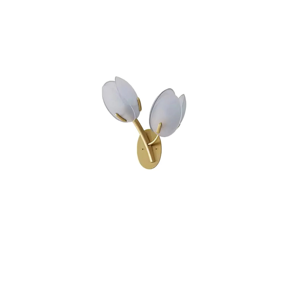 Wall Sconce | Metal Body & Glass Flower Shade