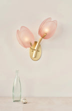 Wall Sconce | Metal Body & Glass Flower Shade