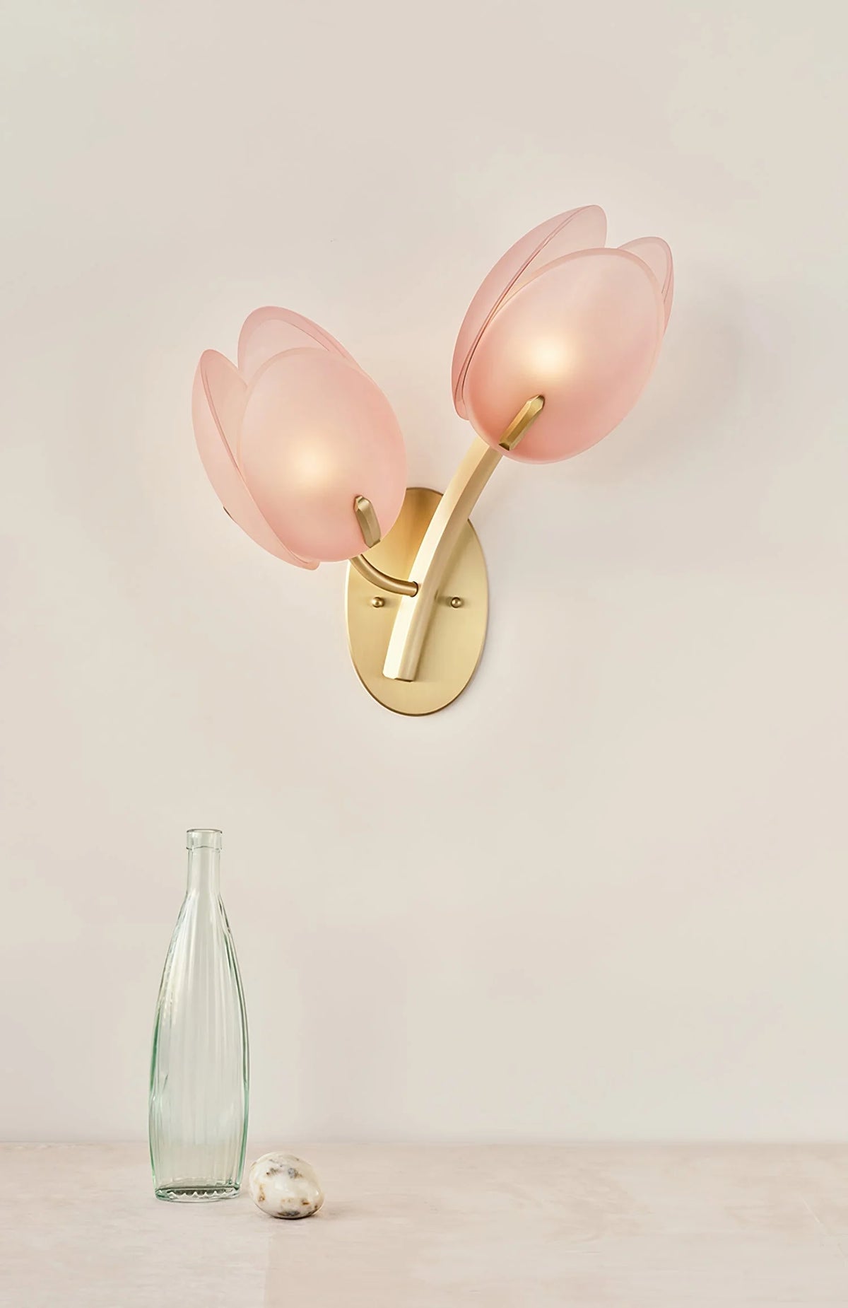 Wall Sconce | Metal Body & Glass Flower Shade