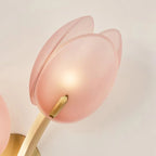 Wall Sconce | Metal Body & Glass Flower Shade