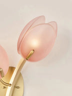 Wall Sconce | Metal Body & Glass Flower Shade