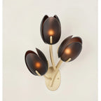 Wall Sconce | Metal Body & Glass Flower Shade