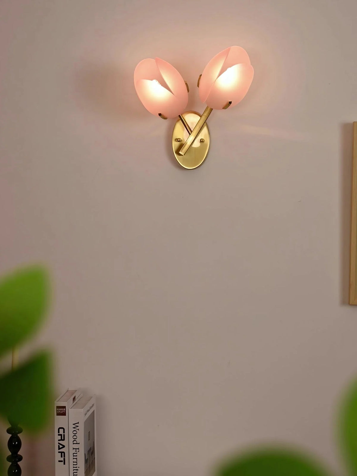 Wall Sconce | Metal Body & Glass Flower Shade