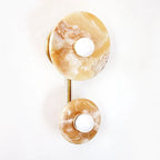 Wall Sconce | Metal Body & Marble Or Jade Shade | 37 cm Height
