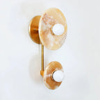 Wall Sconce | Metal Body & Marble Or Jade Shade | 37 cm Height