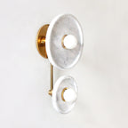 Wall Sconce | Metal Body & Marble Or Jade Shade | 37 cm Height
