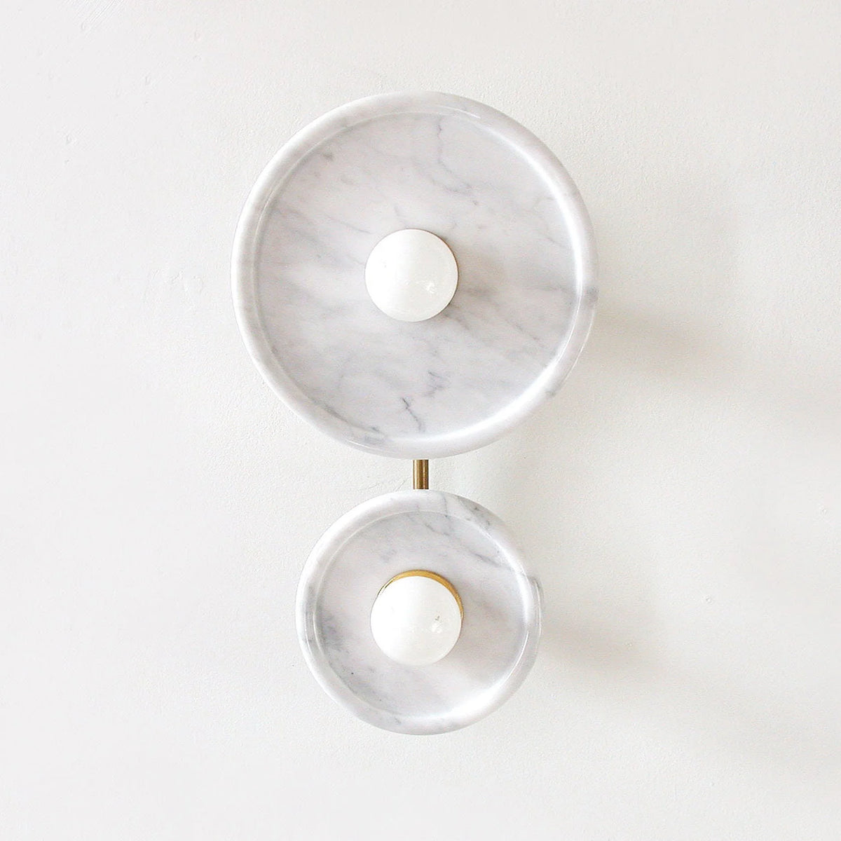 Wall Sconce | Metal Body & Marble Or Jade Shade | 37 cm Height