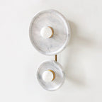 Wall Sconce | Metal Body & Marble Or Jade Shade | 37 cm Height
