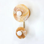 Wall Sconce | Metal Body & Marble Or Jade Shade | 37 cm Height