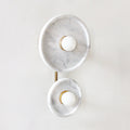 Wall Sconce | Metal Body & Marble Or Jade Shade | 37 cm Height