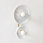 Wall Sconce | Metal Body & Marble Or Jade Shade | 37 cm Height