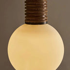 Wall Sconce | Metal & Glass With Leather Accent | 12 cm Dia x 49 cm H