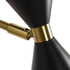 Wall Sconce | Mid-Century Black & Gold Up & Down Lighting | 2-Light