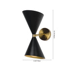 Wall Sconce | Mid-Century Black & Gold Up & Down Lighting | 2-Light