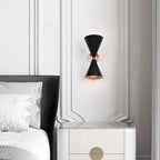 Wall Sconce | Mid-Century Black & Gold Up & Down Lighting | 2-Light