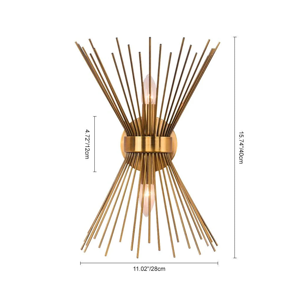 Wall Sconce | Mid-Century Starburst Brass & Dimmable
