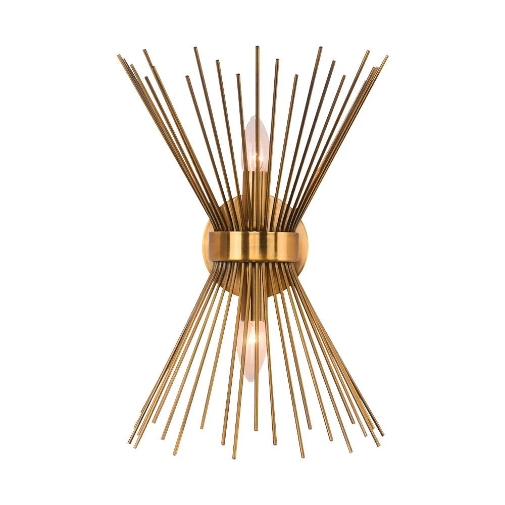 Wall Sconce | Mid-Century Starburst Brass & Dimmable