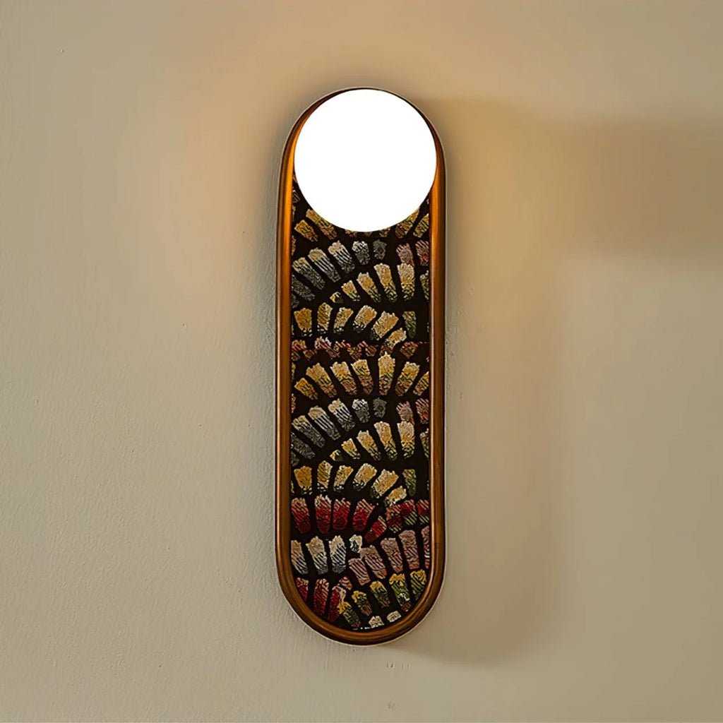 Wall Sconce | Mosaic Fabric Shade & Metal Body