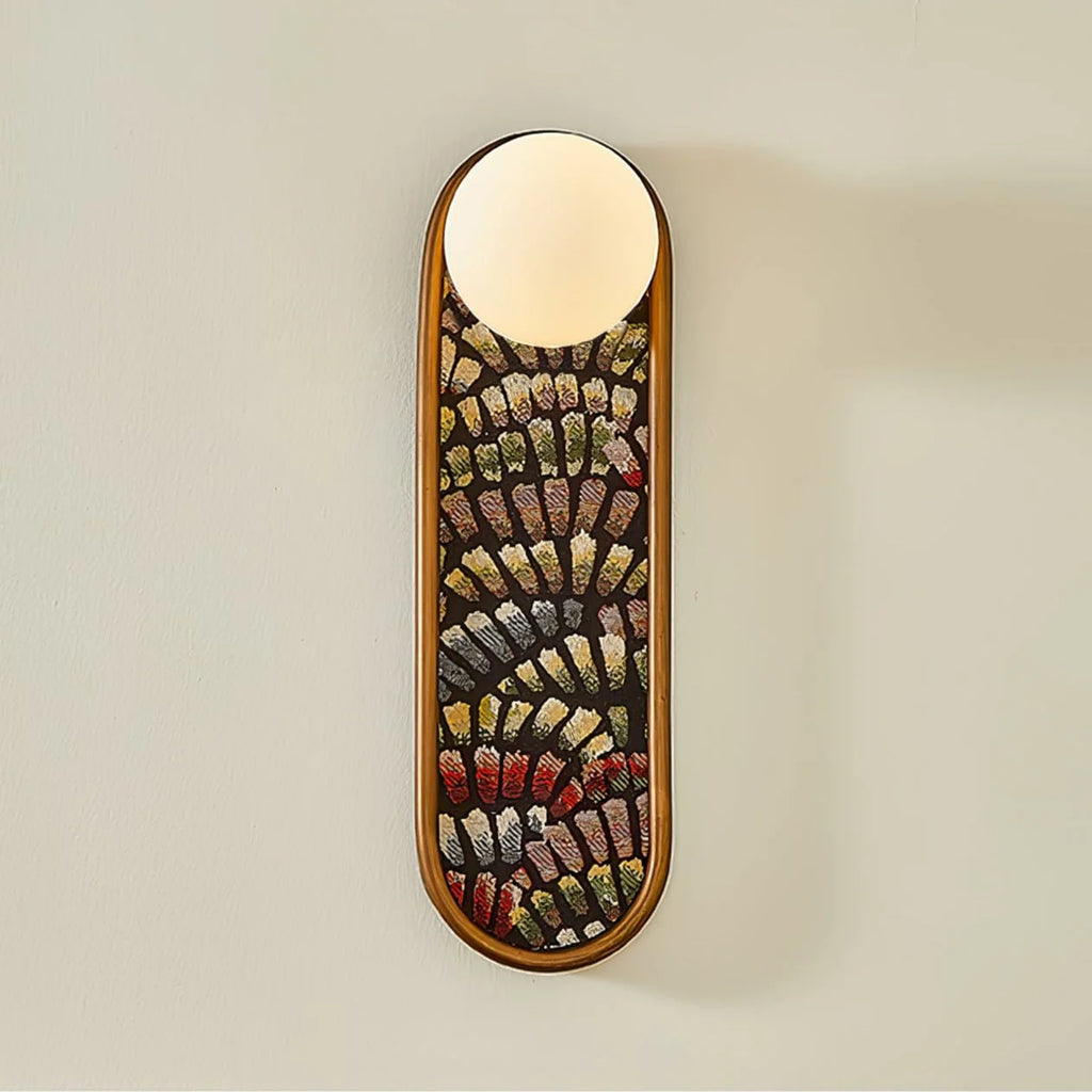 Wall Sconce | Mosaic Fabric Shade & Metal Body