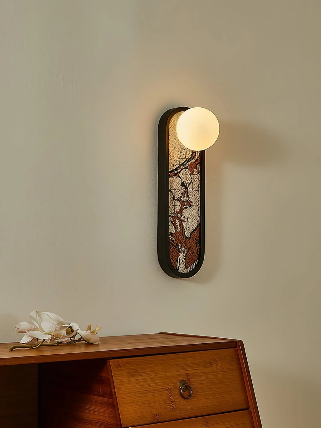 Wall Sconce | Mosaic Fabric Shade & Metal Body
