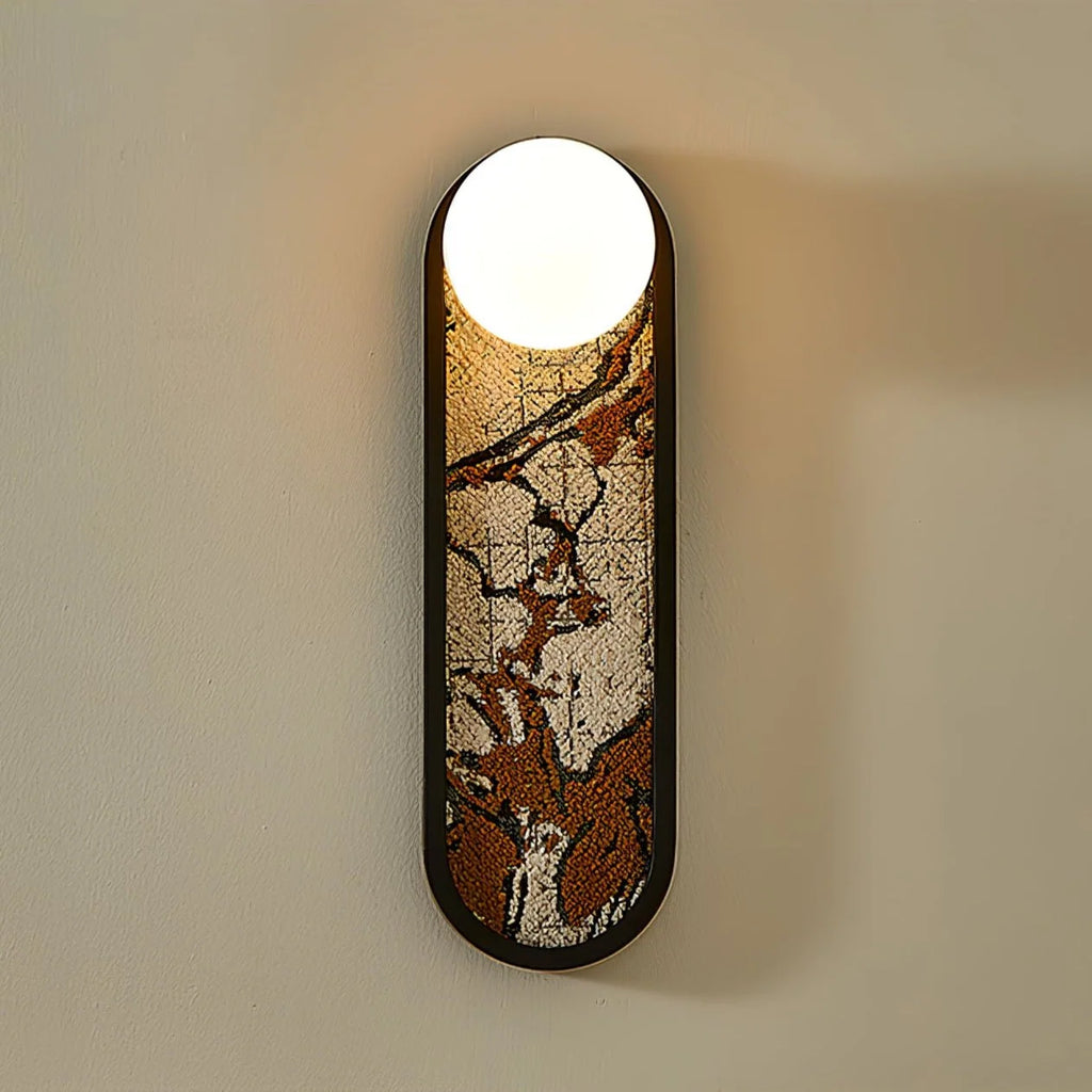 Wall Sconce | Mosaic Fabric Shade & Metal Body