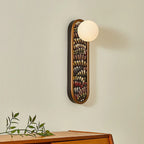 Wall Sconce | Mosaic Fabric Shade & Metal Body