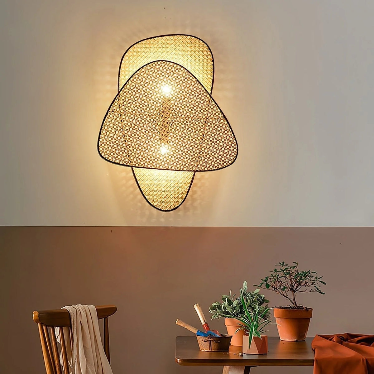 Wall Sconce | Natural Bamboo & Black Metal | Ø33 & Ø46 cm