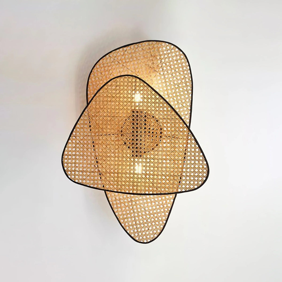 Wall Sconce | Natural Bamboo & Black Metal | Ø33 & Ø46 cm