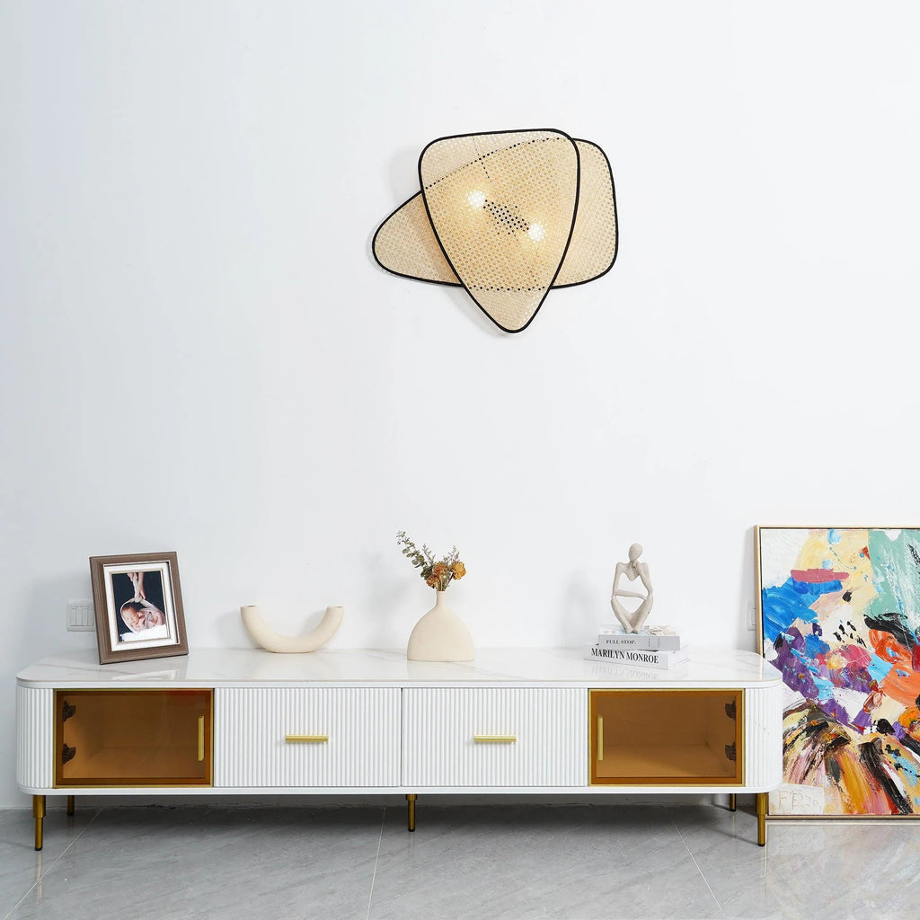 Wall Sconce | Natural Bamboo & Black Metal | Ø33 & Ø46 cm