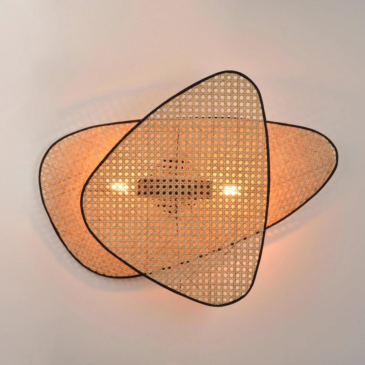 Wall Sconce | Natural Bamboo & Black Metal | Ø33 & Ø46 cm