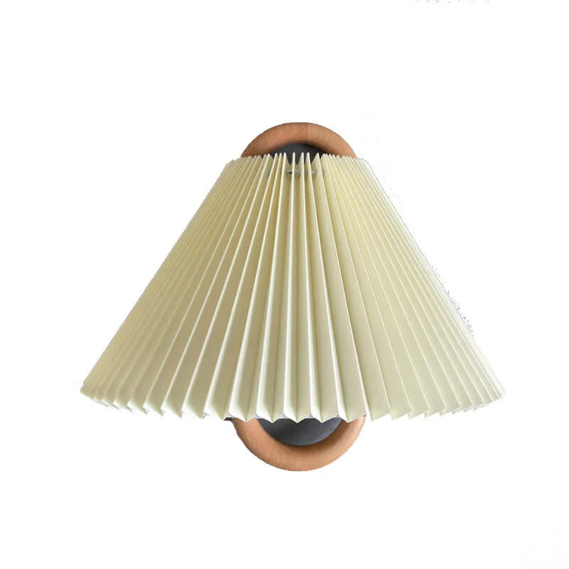 Wall Sconce | Pleated Fabric Shade & Solid Birch Base
