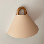 Wall Sconce | Pleated Fabric Shade & Solid Birch Base
