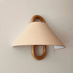 Wall Sconce | Pleated Fabric Shade & Solid Birch Base