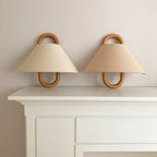 Wall Sconce | Pleated Fabric Shade & Solid Birch Base