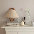 Wall Sconce | Pleated Fabric Shade & Solid Birch Base