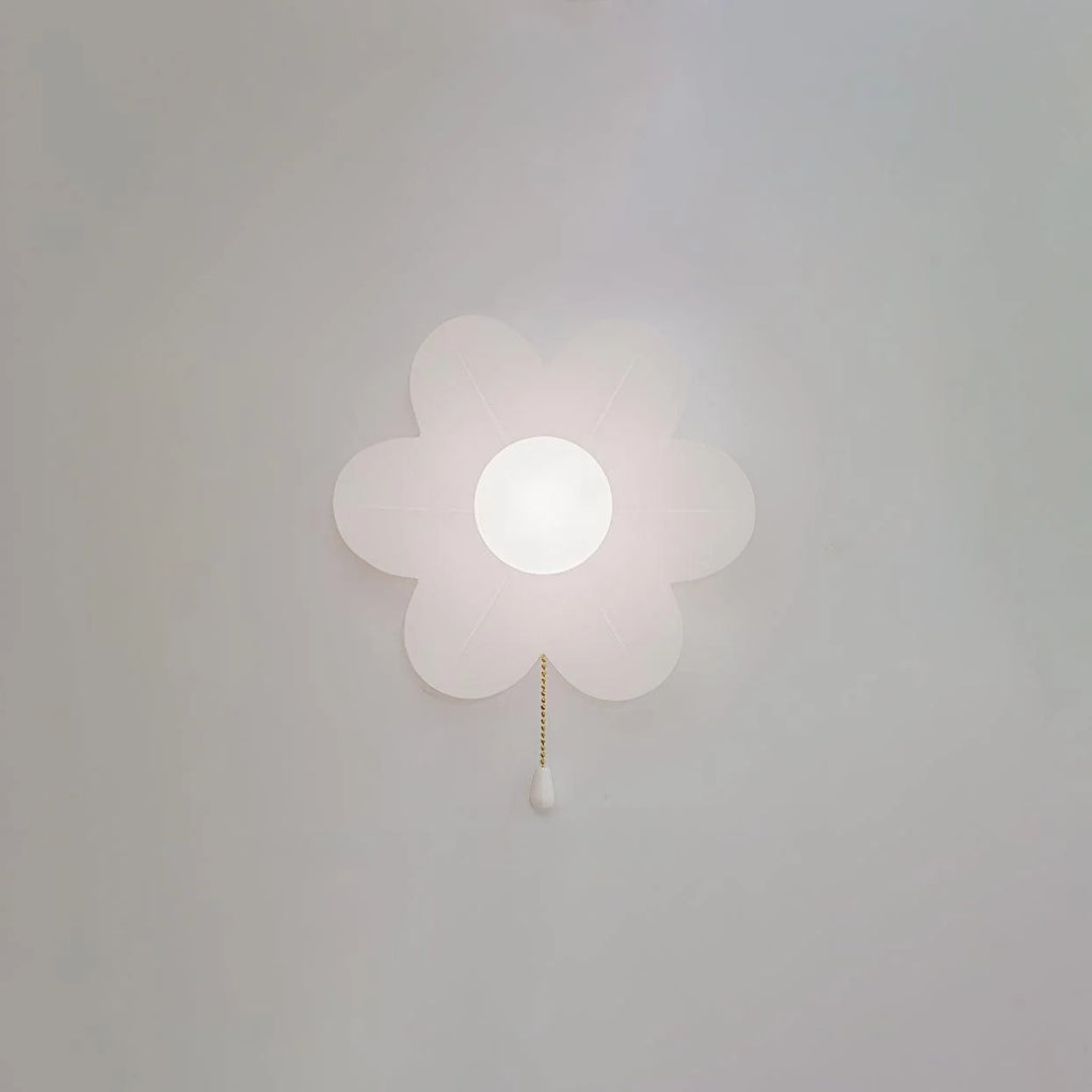 Wall Sconce | Resin Floral Design & Metal Glass Accents | 24 cm Diameter