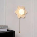 Wall Sconce | Resin Floral Design & Metal Glass Accents | 24 cm Diameter